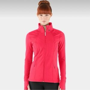 Under Armour hot pink full-zip jacket, women's size medium